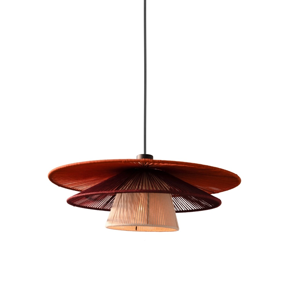Draht-Pendellampe Pignona Ø 32 cm farbig