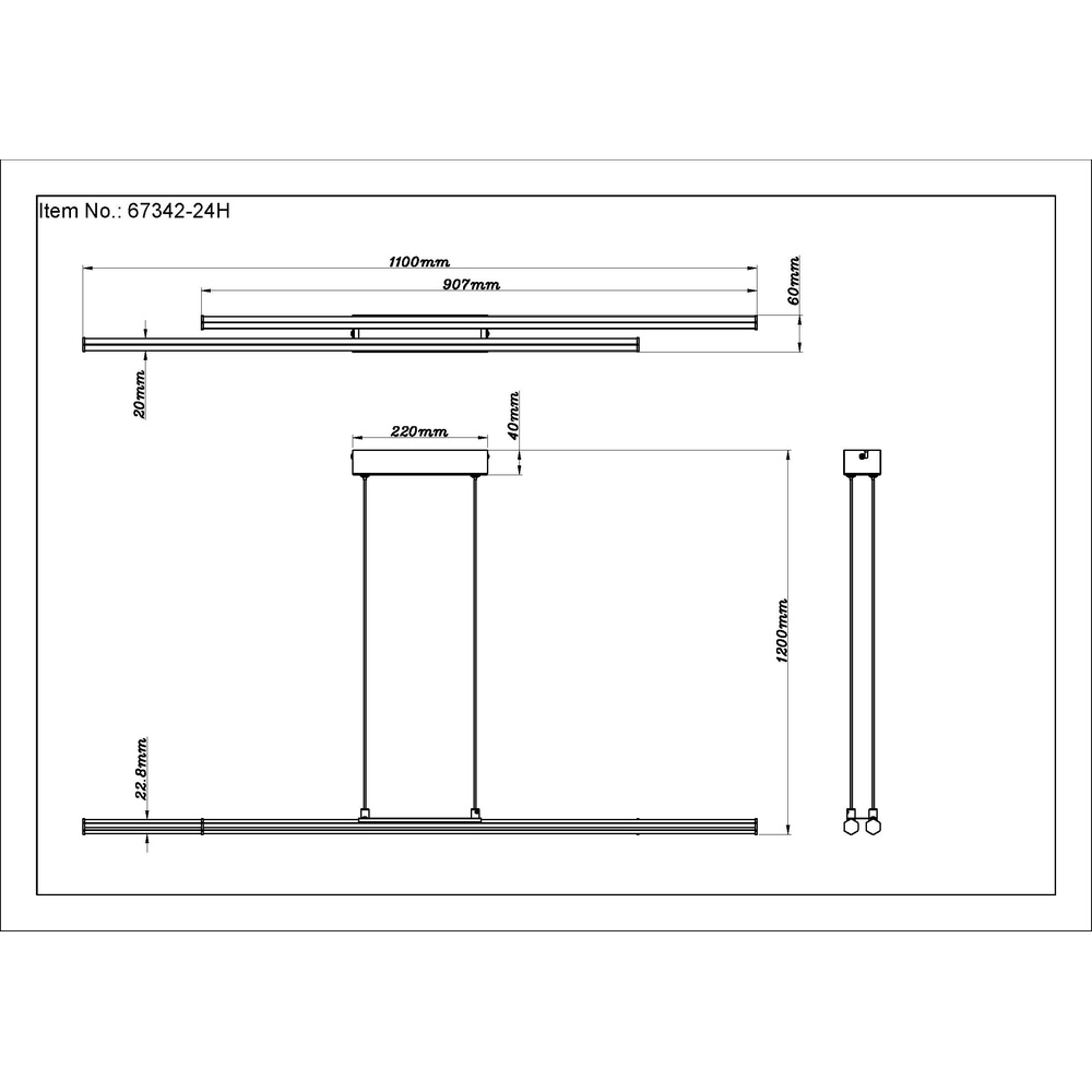Moderne Pendellampe Kirina 110 cm schwarz Globo 9007371506248