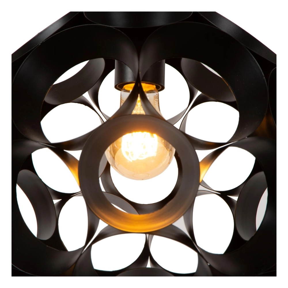 Einzigartige Pendellampe Hannelore Ø 30cm schwarz Lucide 5411212106223