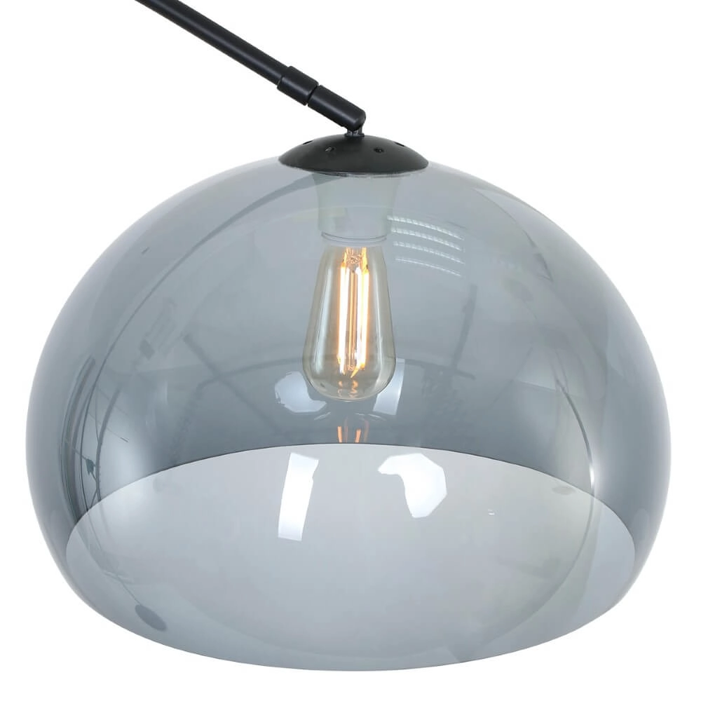 Bogenlampe Stresa schwarz mit Rauchglas Steinhauer 8712746116489