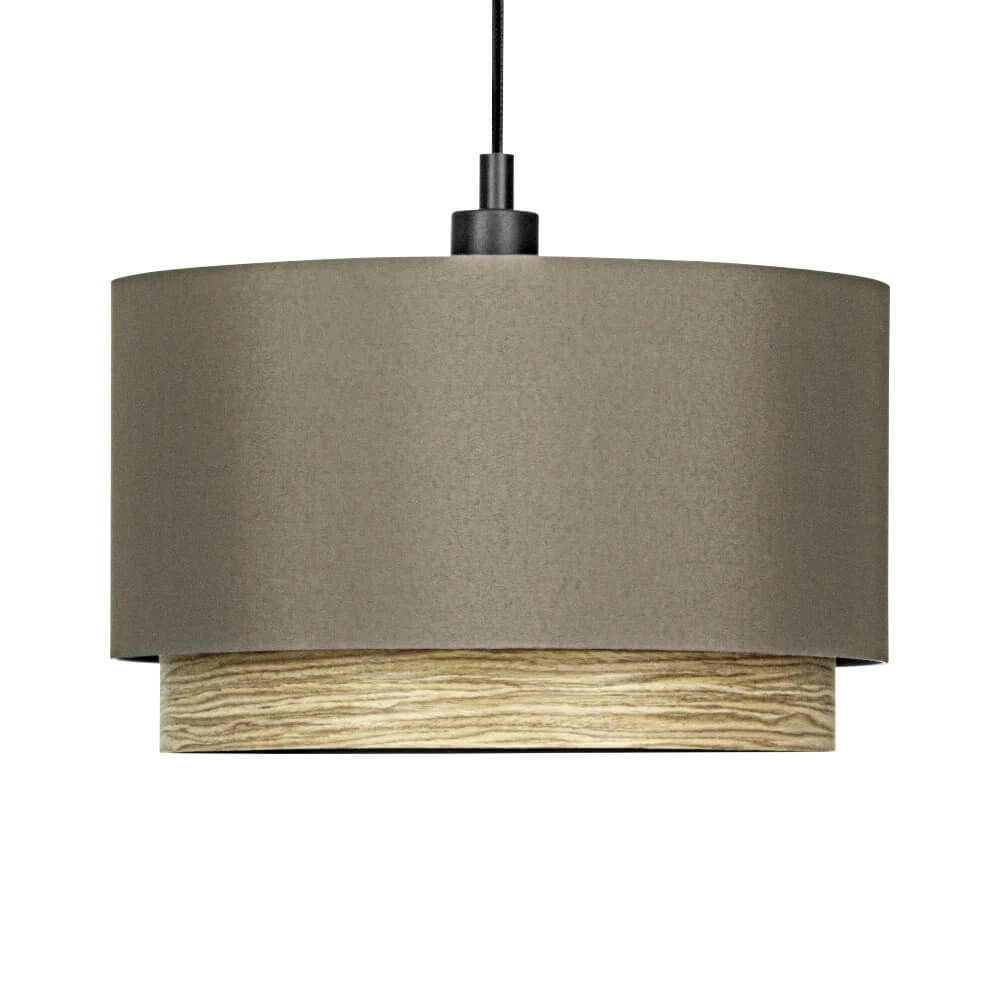 Hängelampe Marchena Cappuccino mit Holz - Ø 48cm