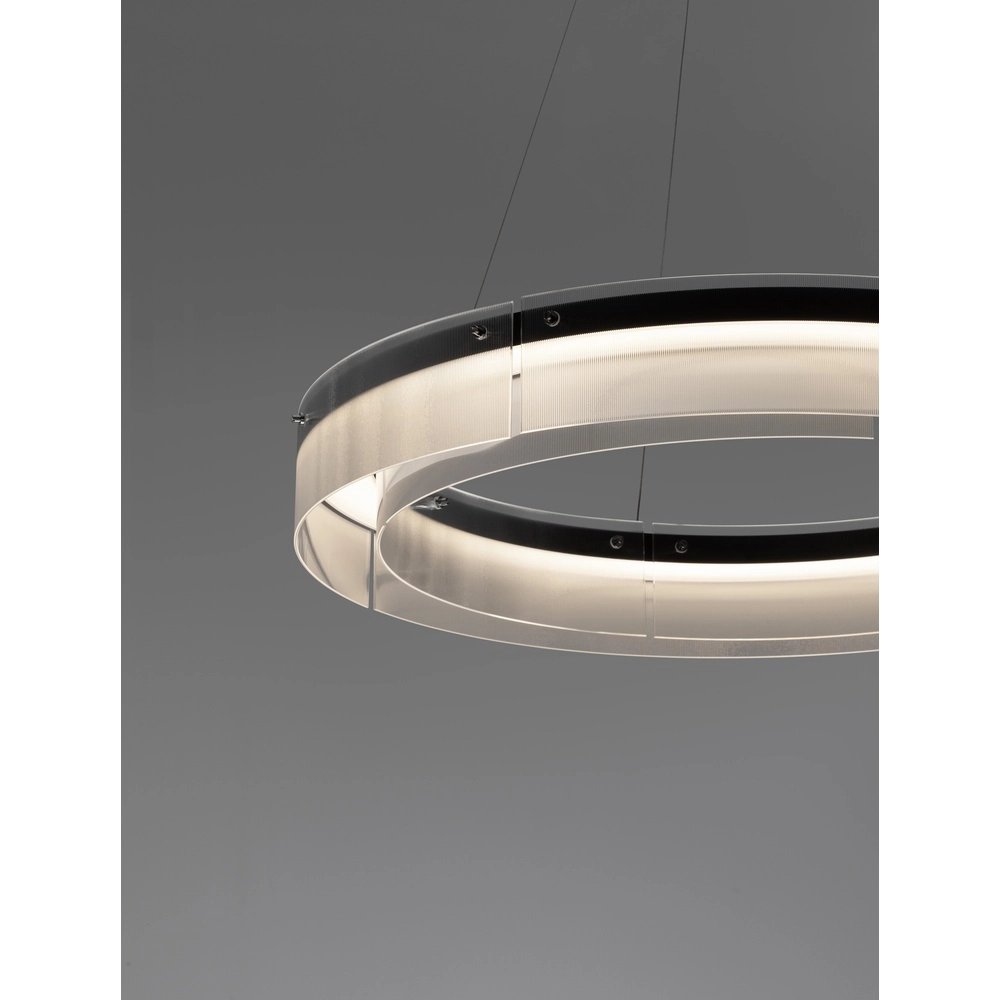Design-Pendelleuchte Pauline schwarz mit Glas Ø 85cm Lyora 5212017445391