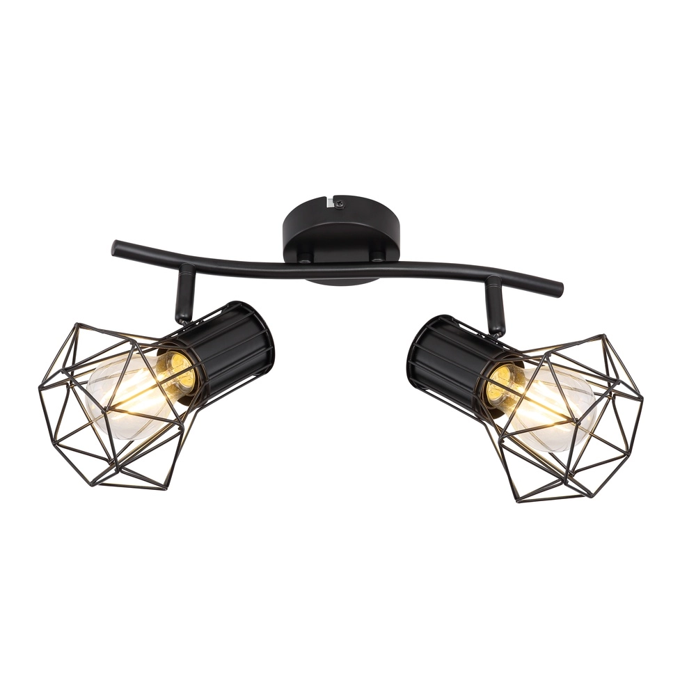 Deckenlampe Priska 2-Licht Schwarz Globo 9007371400171