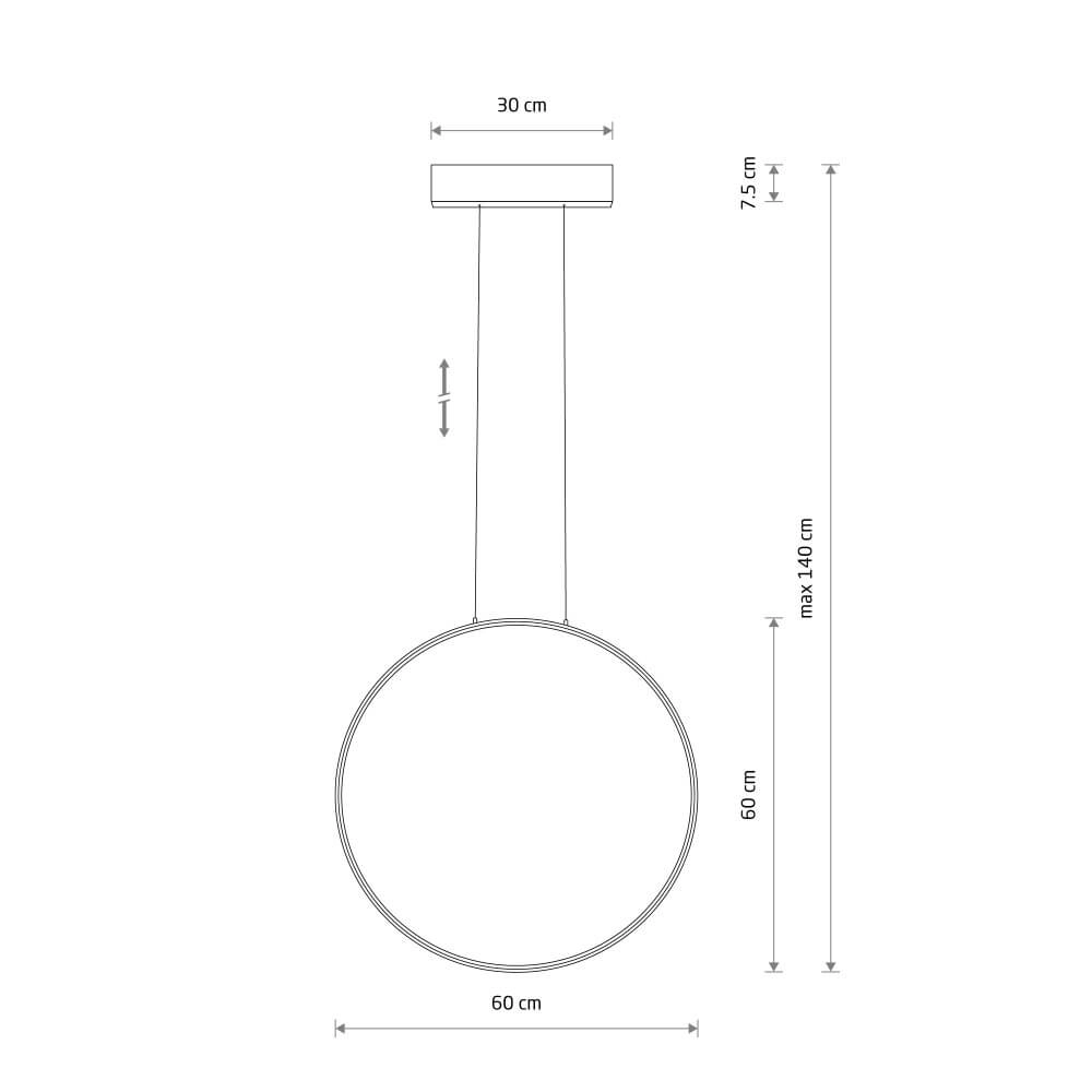 Design-Pendelleuchte Circolo M LED vertikal Lyora 5903139114011