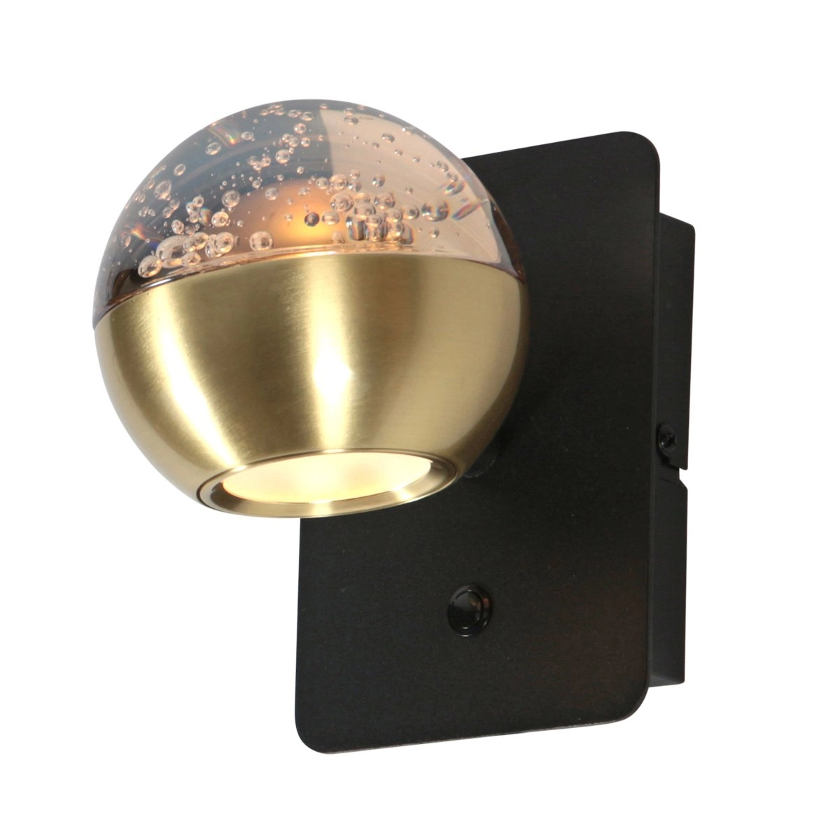 LED-Wandlampe Belluno Messing mit Glas – dimmbar