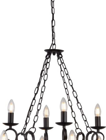 Großer antiker Kronleuchter Cartwheel Ø 89cm Searchlight 5053423158723