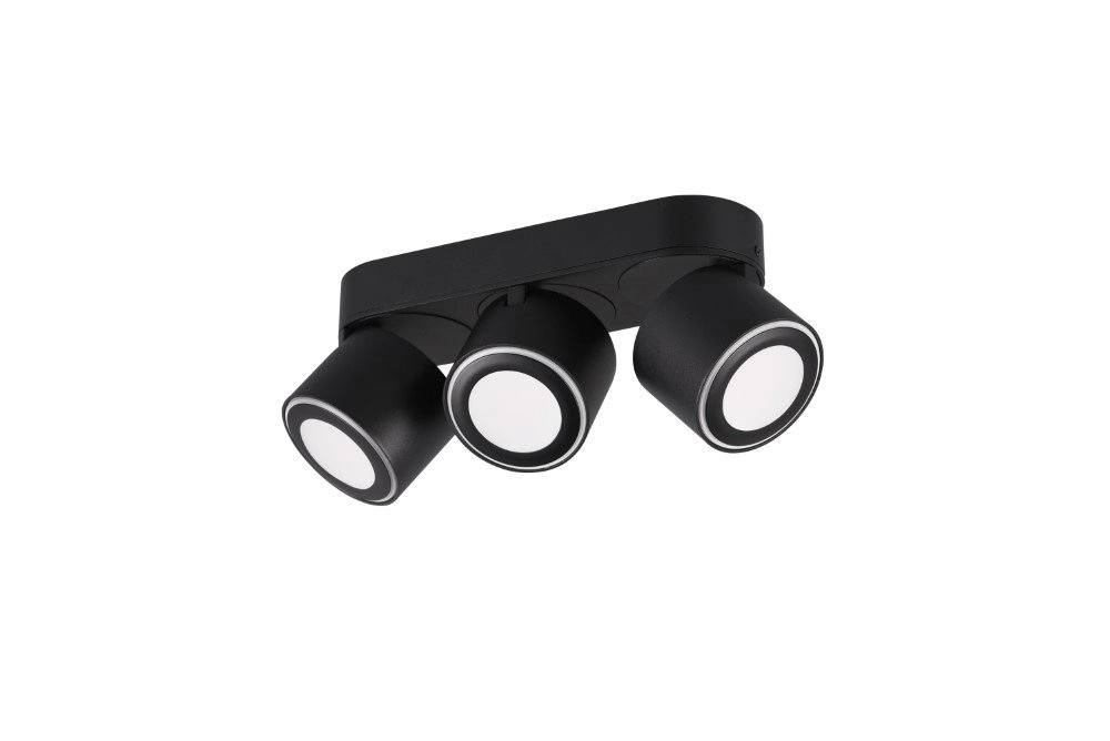 Schwarzer LED-Scheinwerfer Taurus 3-Licht Trio 4017807473698