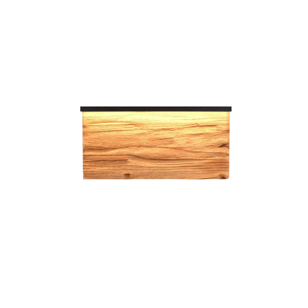 Design-Wandleuchte Kalea schwarz mit Holz 30cm Trio 4017807661392