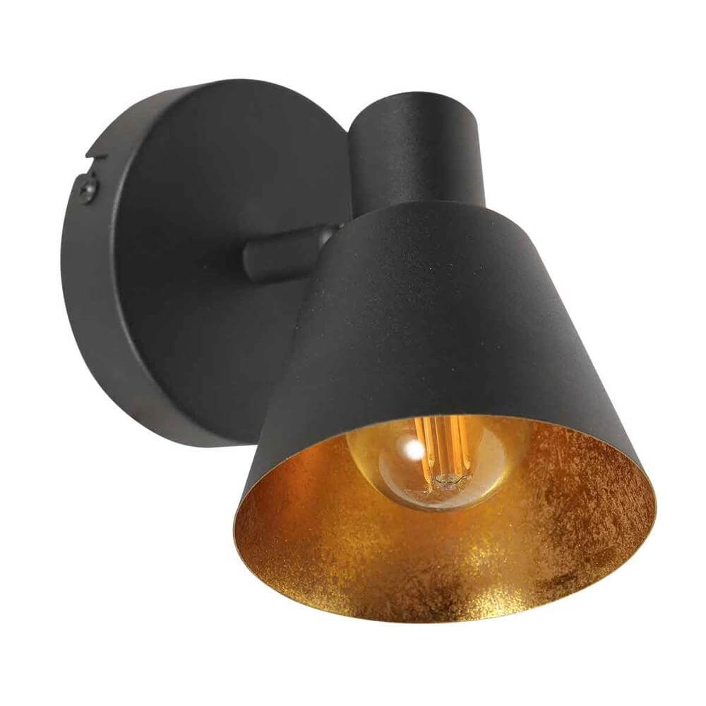Wandleuchte Oeroe schwarz mit gold Steinhauer 8712746176322
