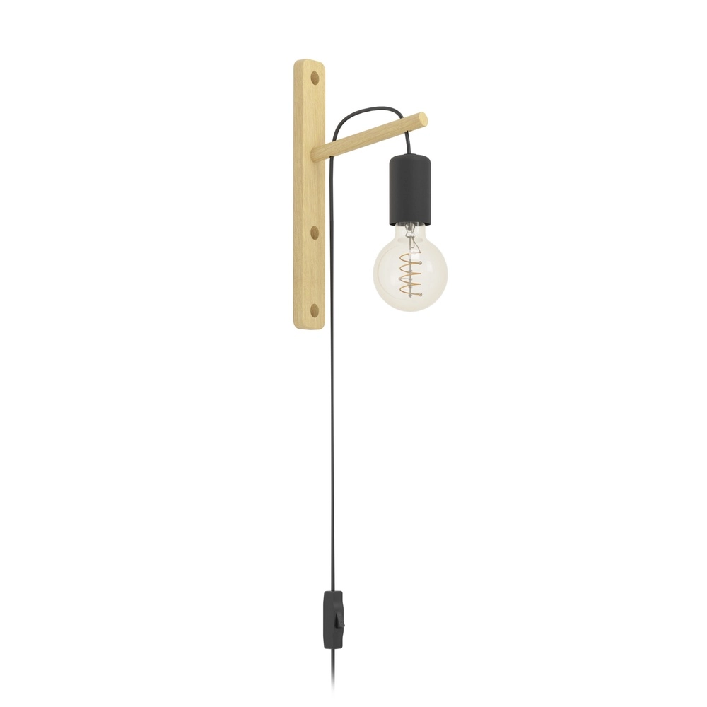 Holzwandlampe Pockley mit Schalter Eglo 9002759440138