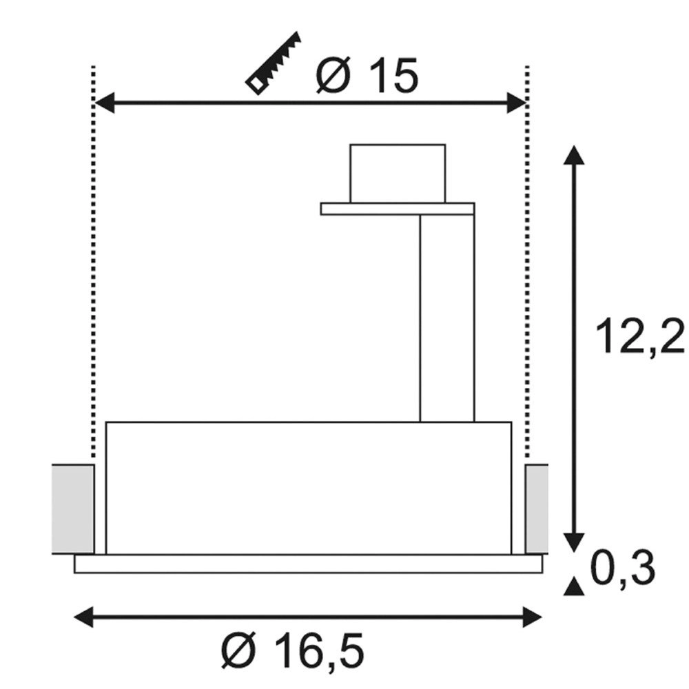 Einbaustrahler New Tria ES111 Round 16,5 cm weiß SLV 4024163101769