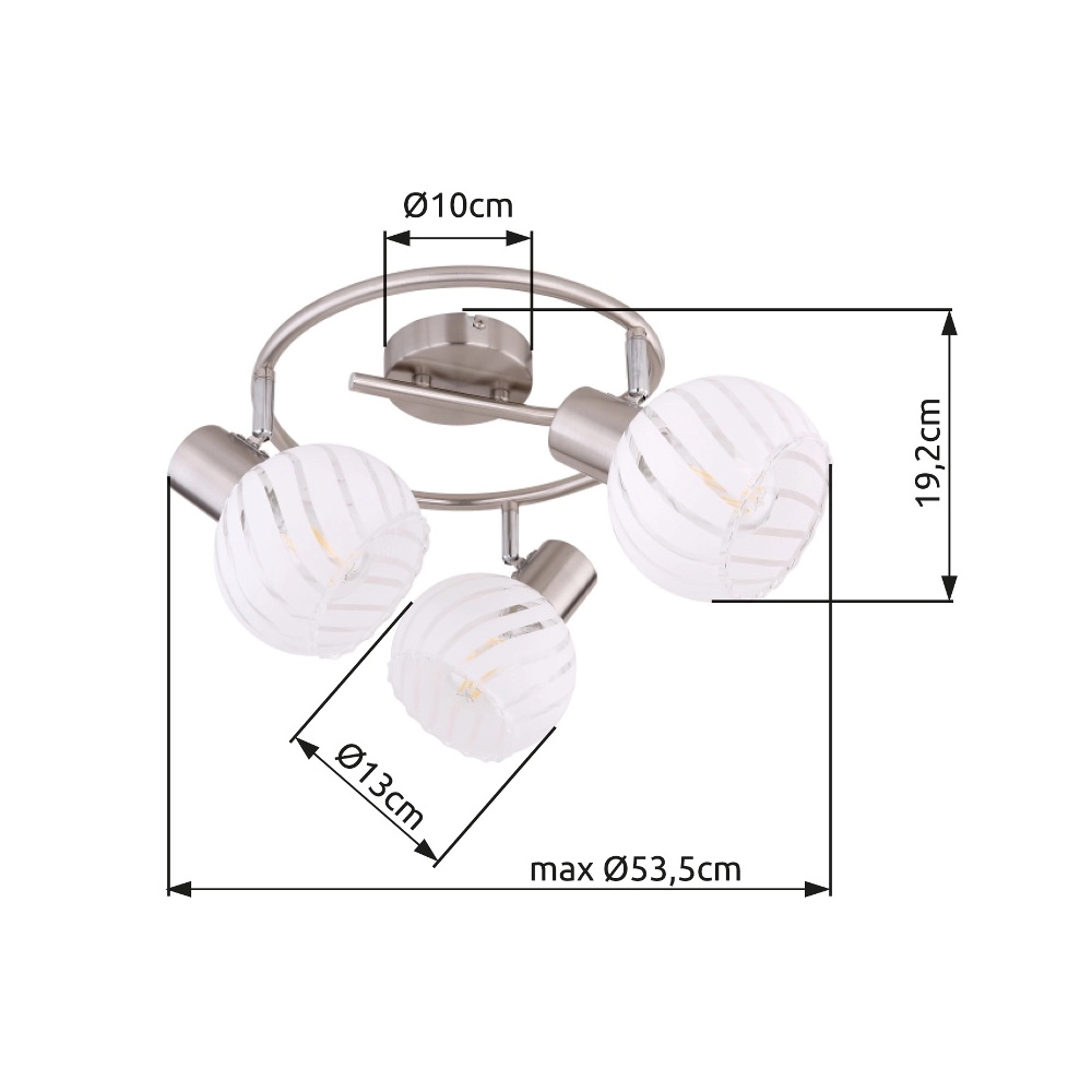 Deckenlampe Willy Nickel 3-Lights Globo 9007371409105