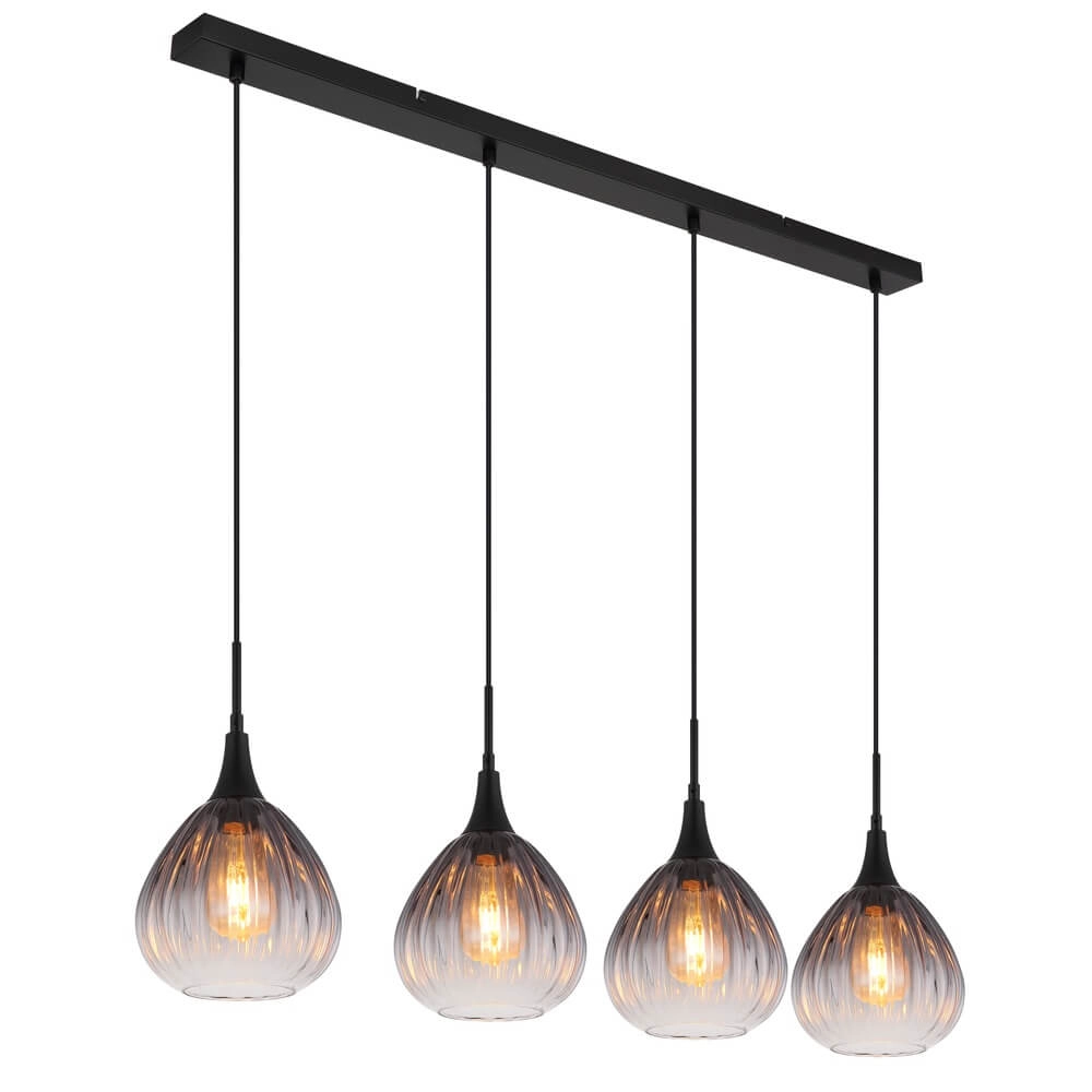 Schwarze Pendelleuchte Olsen 4-flammig Globo 9007371459803