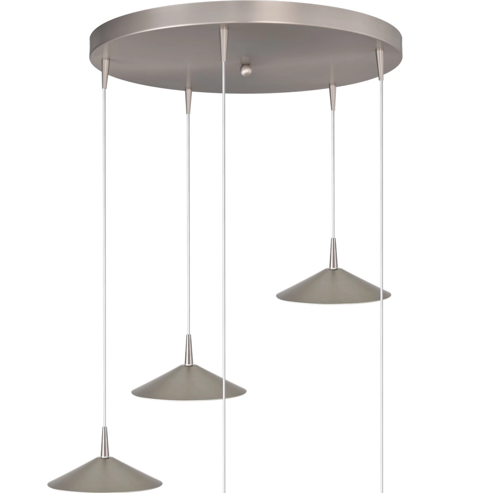 5-Licht Pendellampe Ceppo Nickel Ø 18 cm rund Masterlight 8718121358703