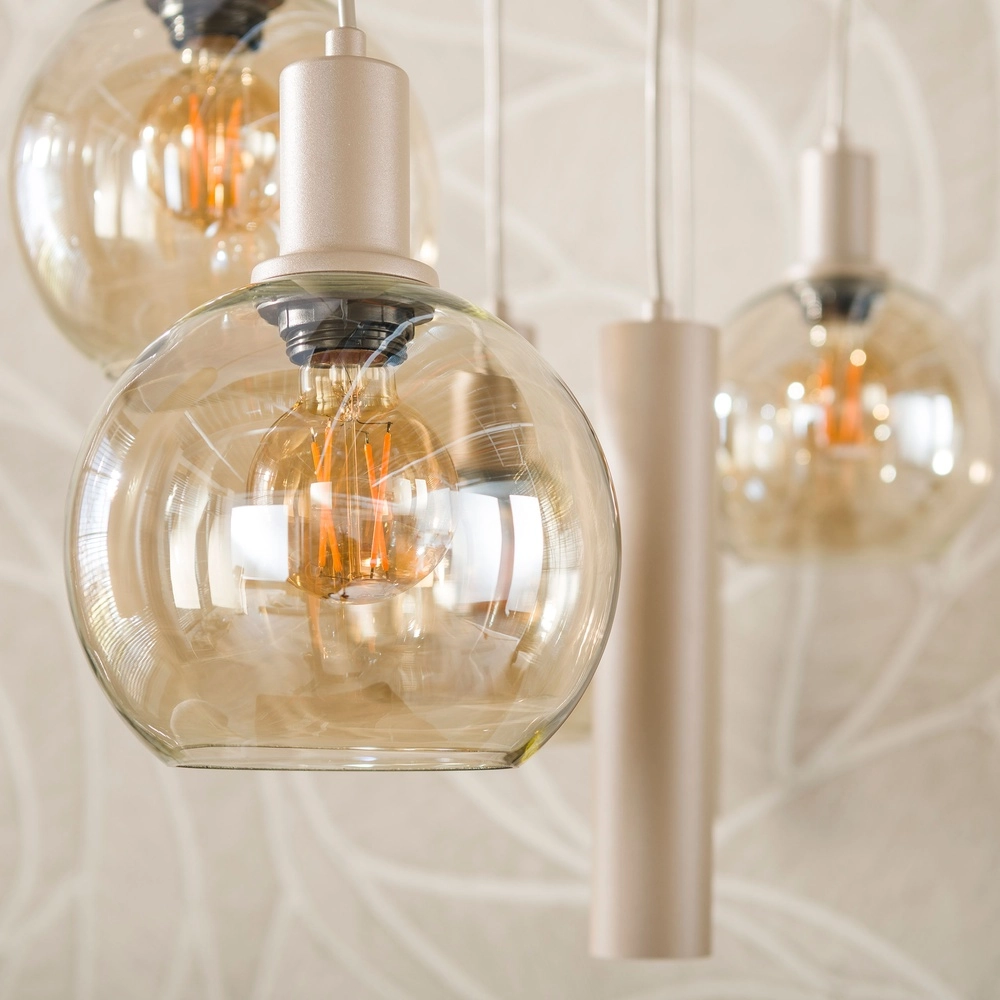 Design-Pendellampe Sfera 7-hell sandbraun Lyora 8716803515161
