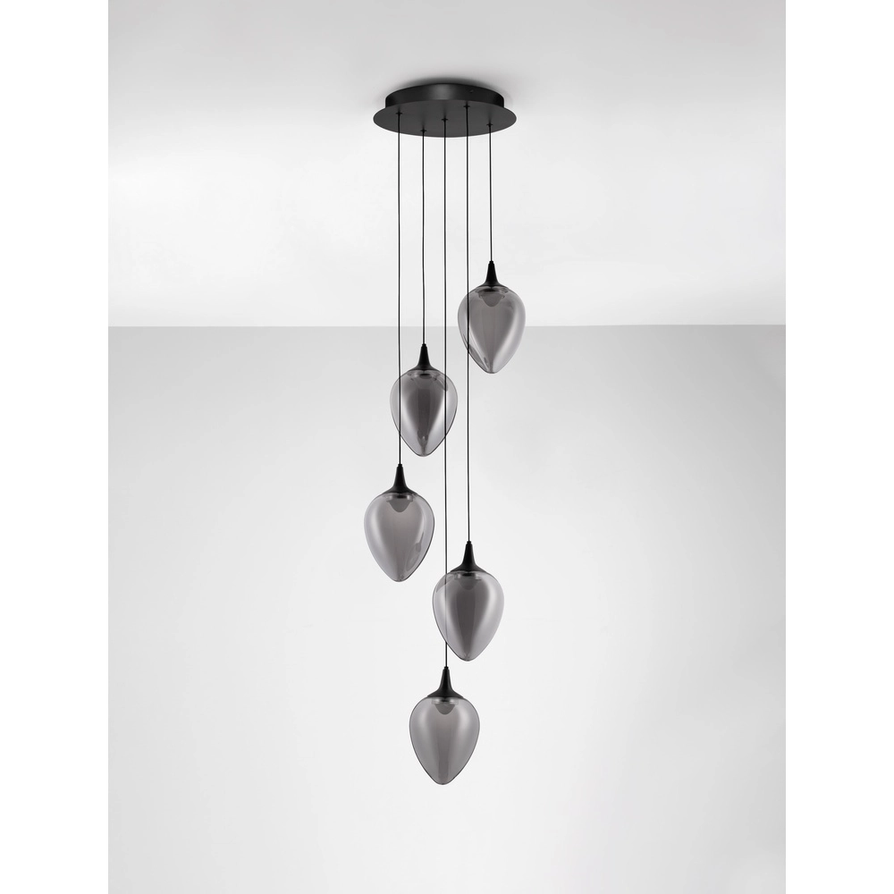 Pendelleuchte Nali 5-flammiges Rauchglas Lyora 5212017477781