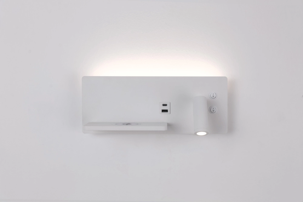 Nachttischlampe Charge rechts weiß mit kabellosem Ladegerät Artdelight 8720701103658