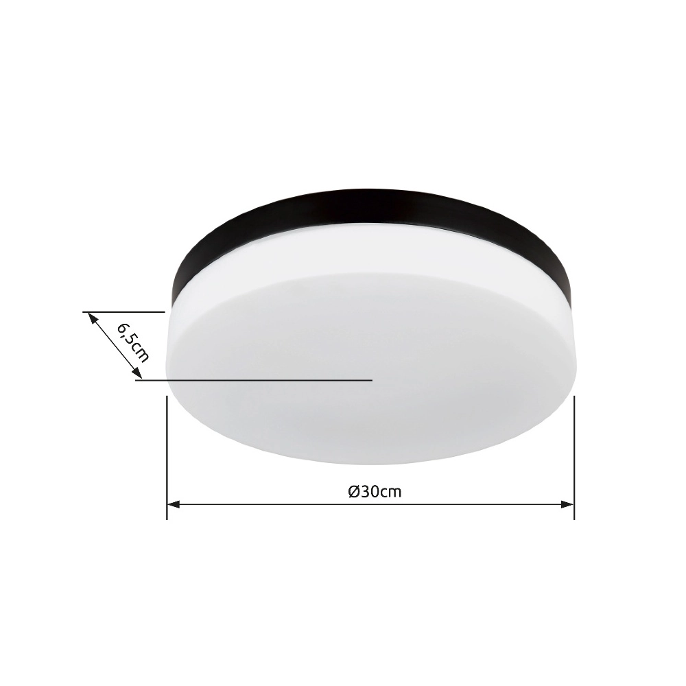 Design-Deckenlicht Vranos schwarz für den Außeneinsatz Ø 30 cm Globo 9007371440764