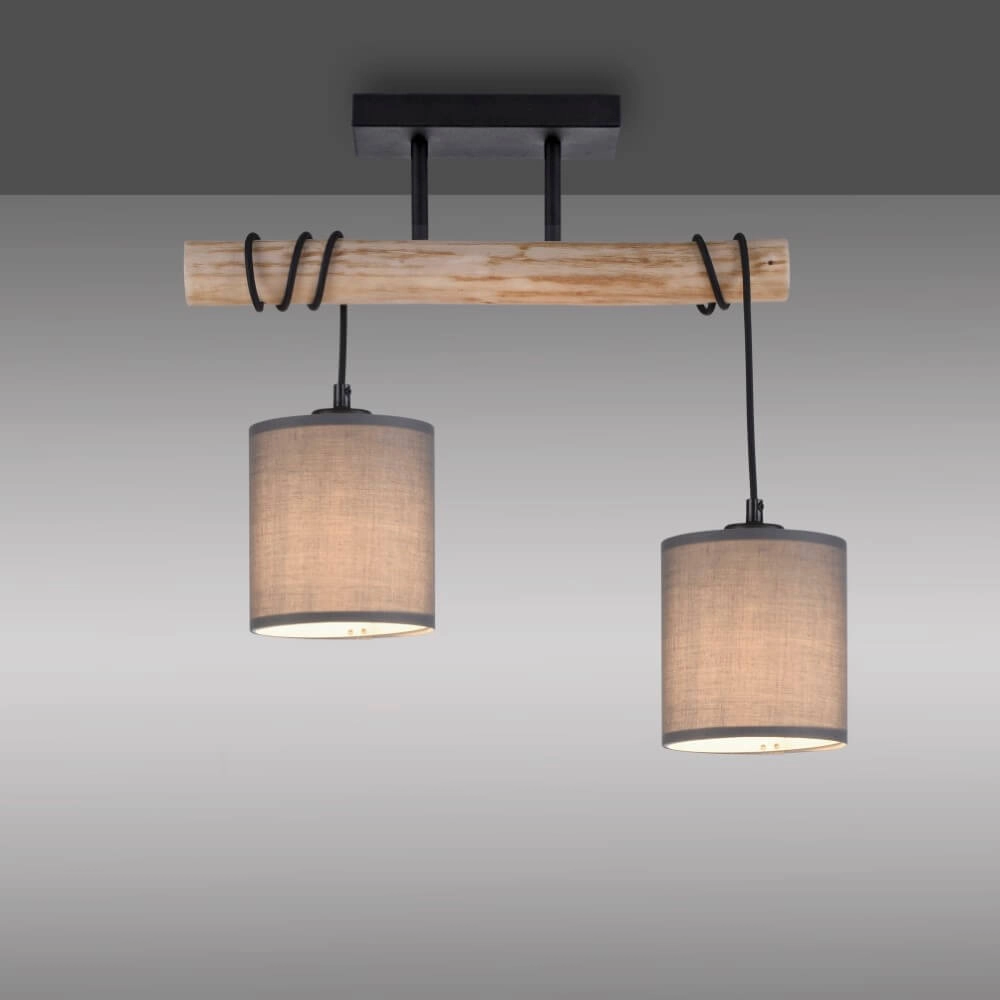 Ländliche Deckenleuchte Green Tribu Taupe Just Light 4043689995164