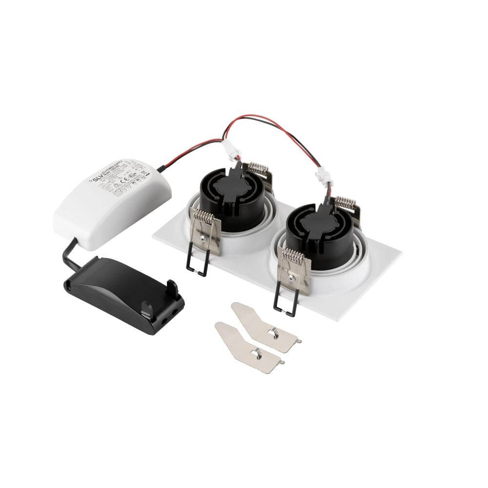 Weißer Einbaustrahler New Tria 155 2x LED 2700K SLV 4024163297080
