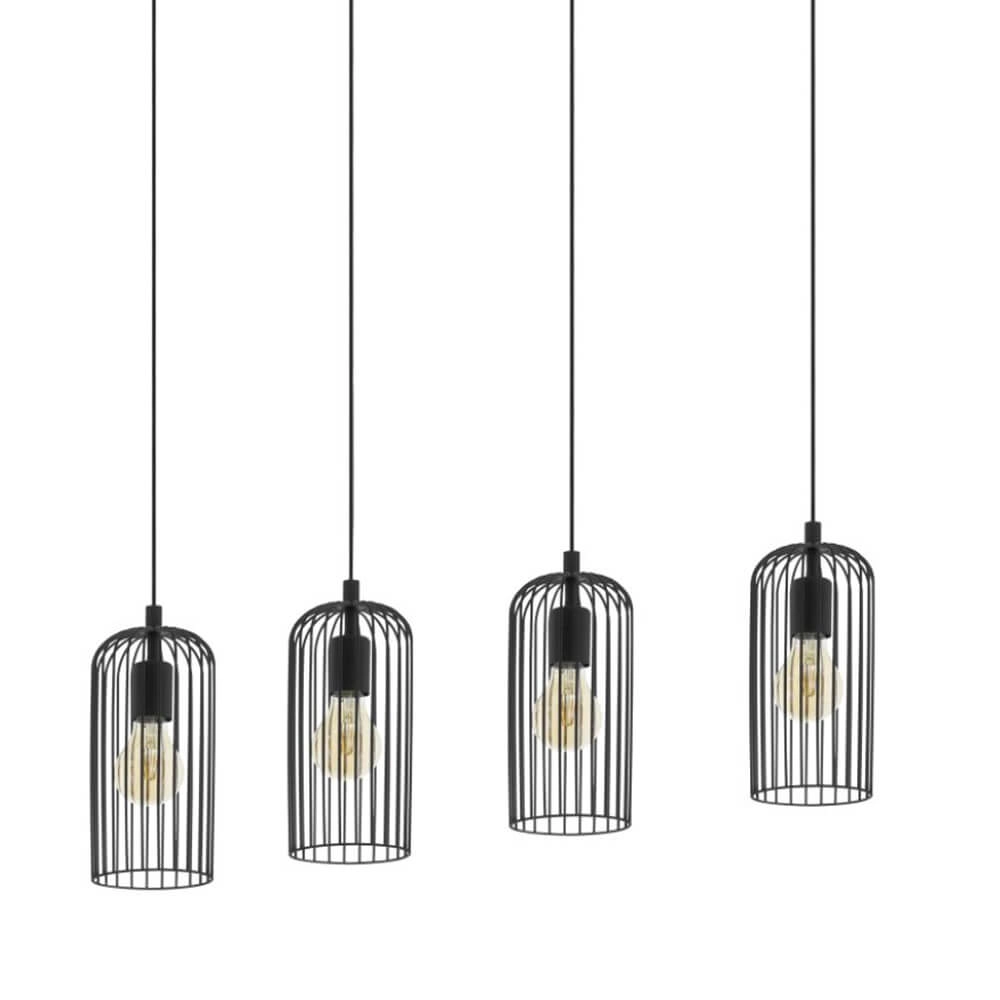 Esstisch mit Hängelampe Roccamena 1 4-Licht-Drahtlampe Eglo 9002759436896