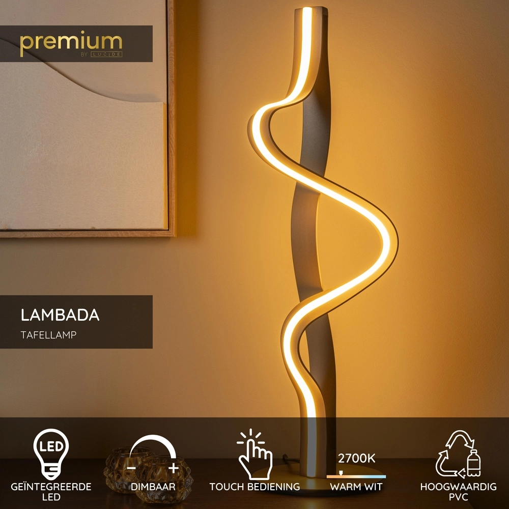 Tischlampe Lambada Champagner-Locke Premium by Lucide 5411212520920