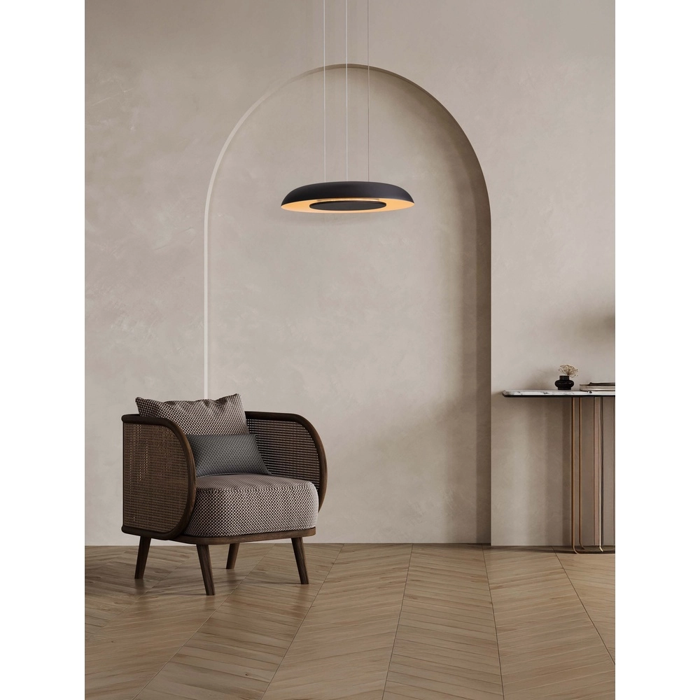 Moderne Pendelleuchte Epos Ø 40cm schwarz mit weiß Lyora 5212017463234