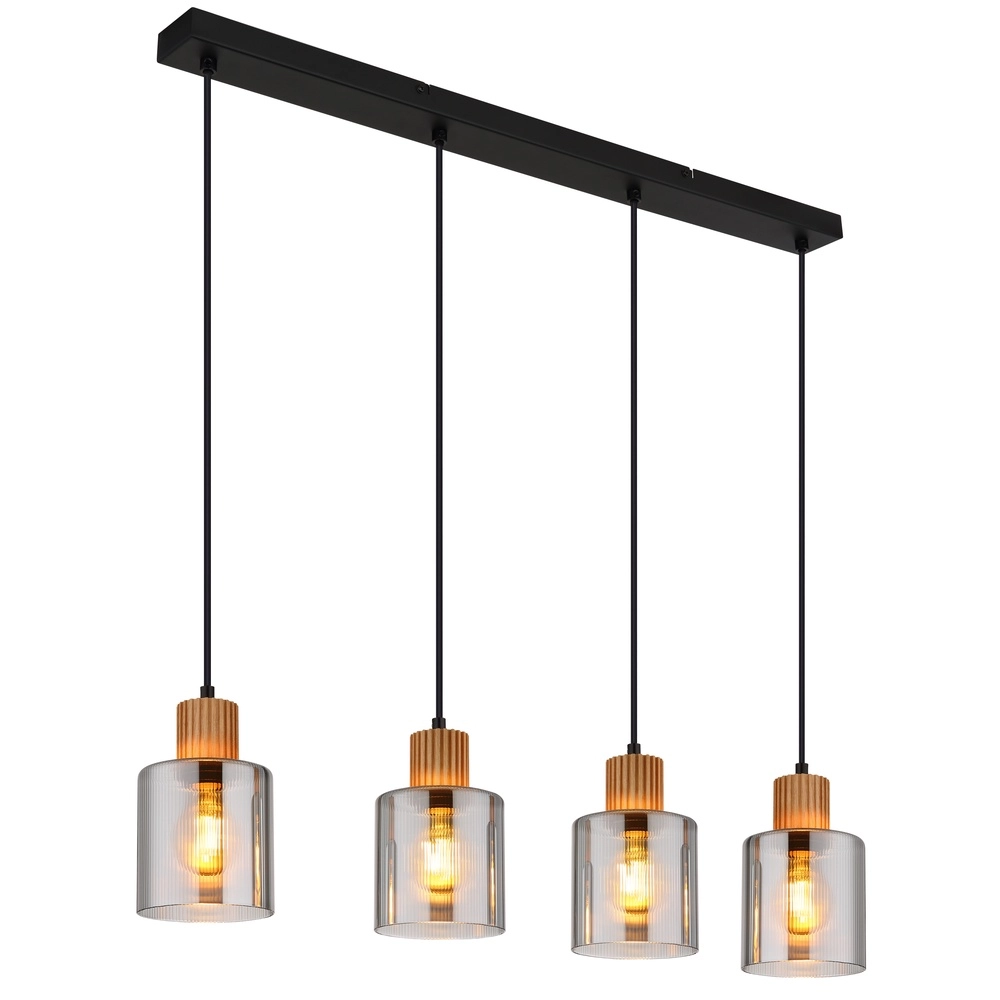 Design-Pendellampe Aleidis 4-Licht Schwarz