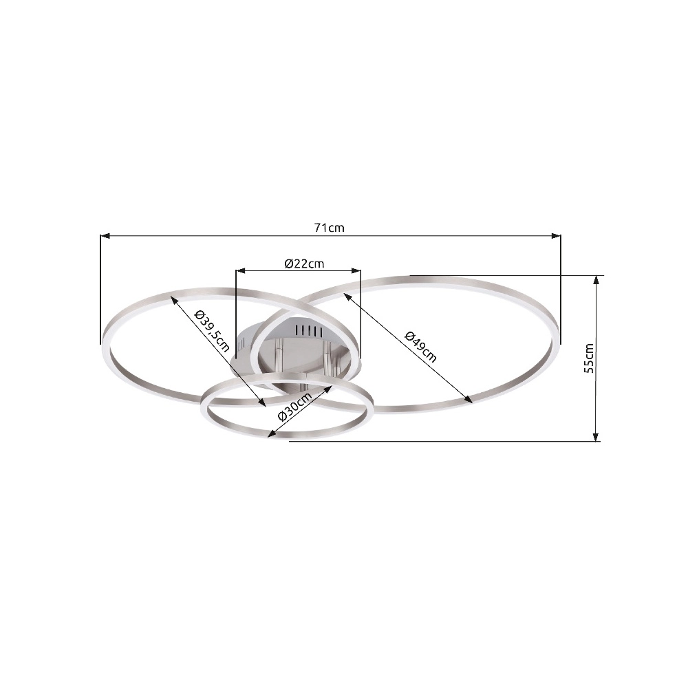 Moderne Deckenlampe Munni Nickel Globo 9007371395842