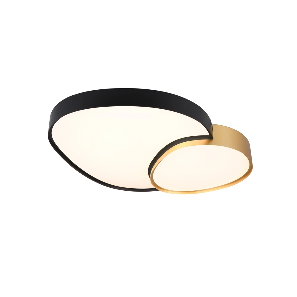 Organische Deckenleuchte Rise 77cm schwarz mit gold