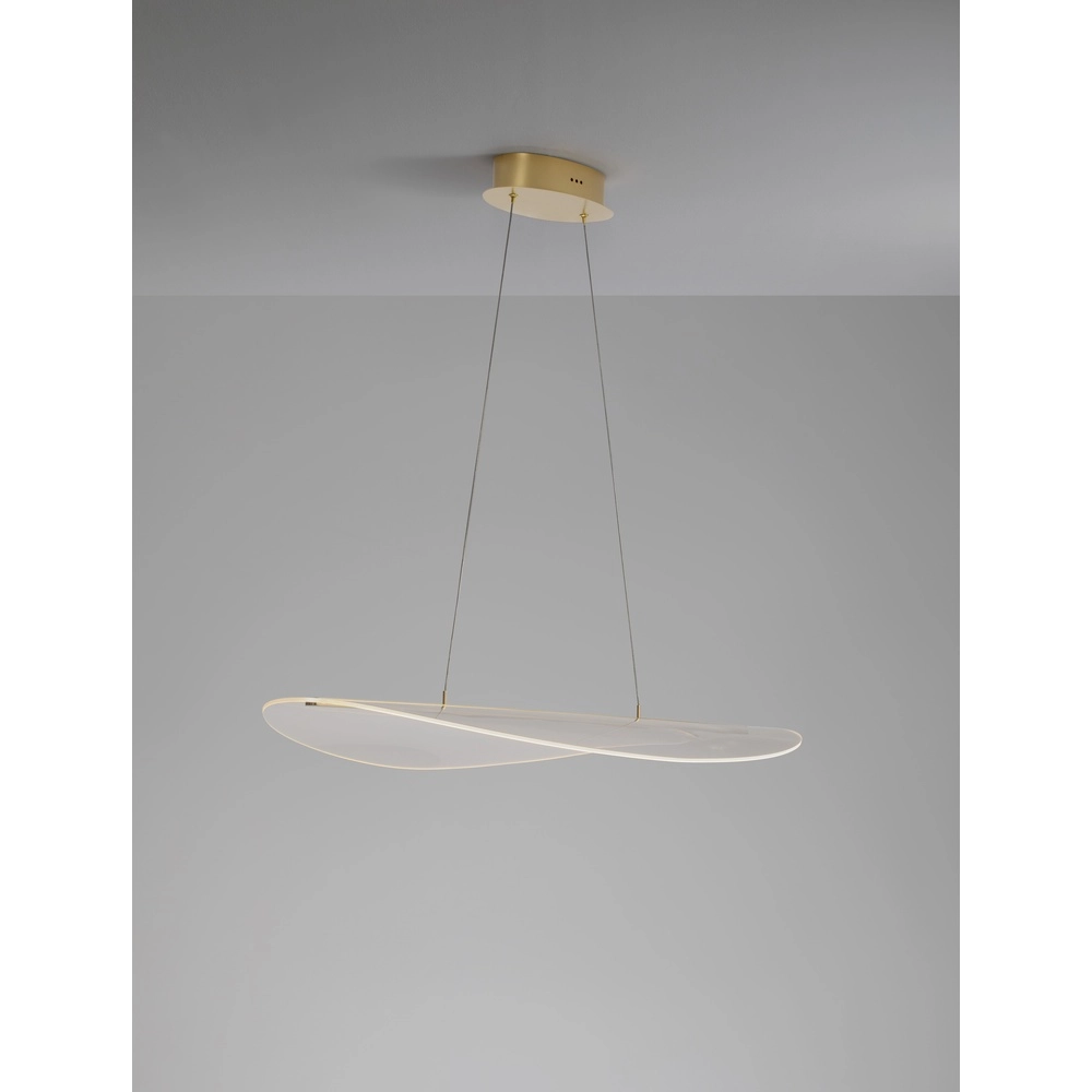 Pendelleuchte Agos gold mit Kunststoff breit Lyora 5212017439413