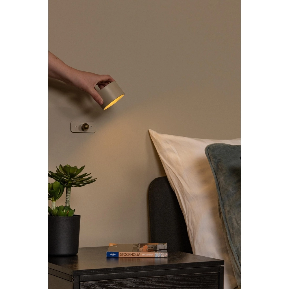 Wiederaufladbare Schreibtischlampe Jolan taupe Lucide 5411212461100
