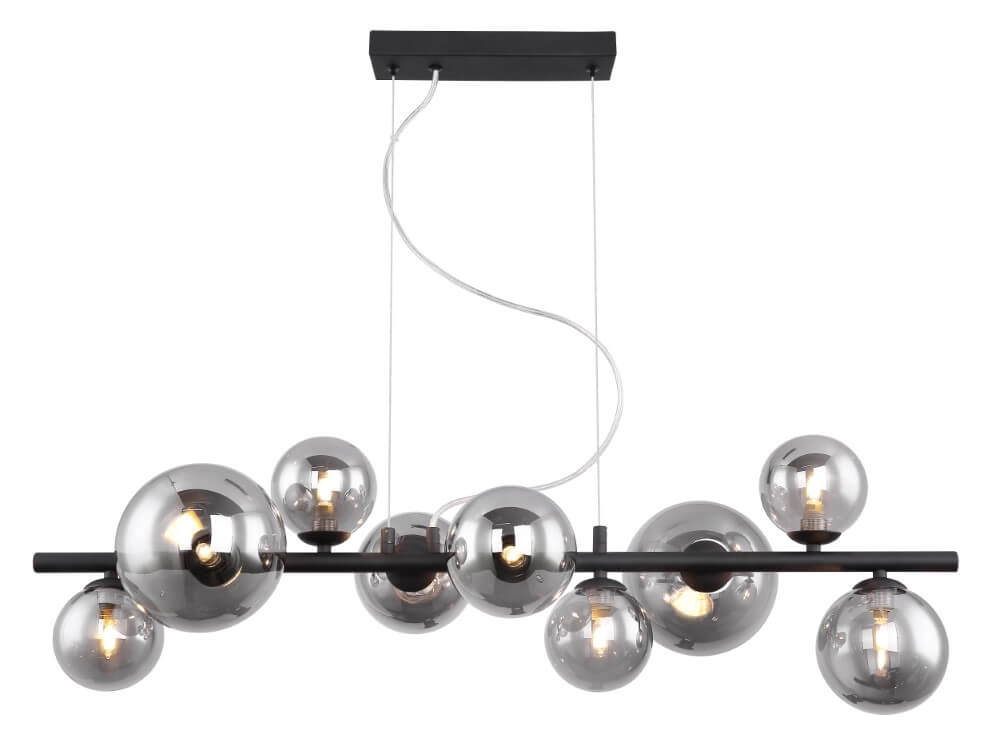 Schwarze Hängelampe mit Rauchglas Riha Globo 9007371387038