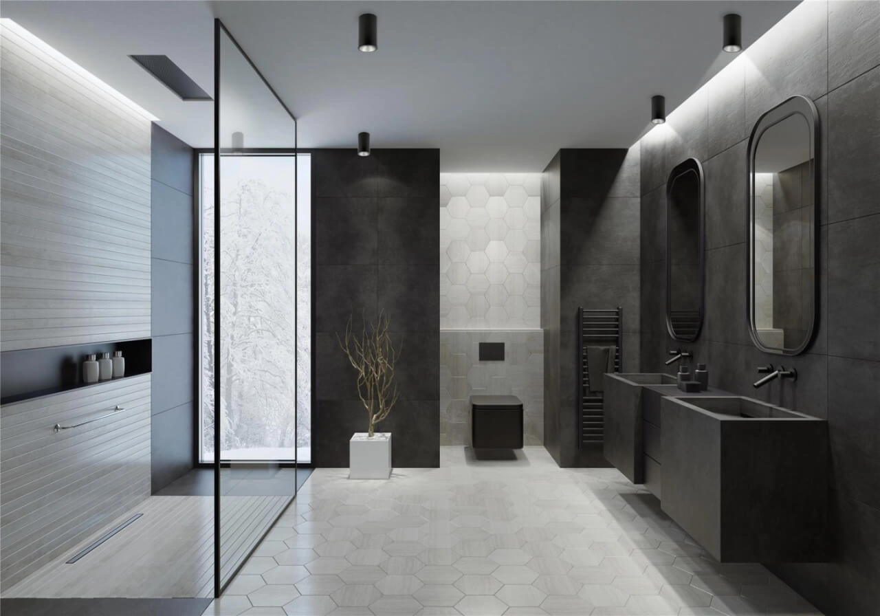 Deckenstrahler im Badezimmer Alpha Schwarz Lyora 5903139836395