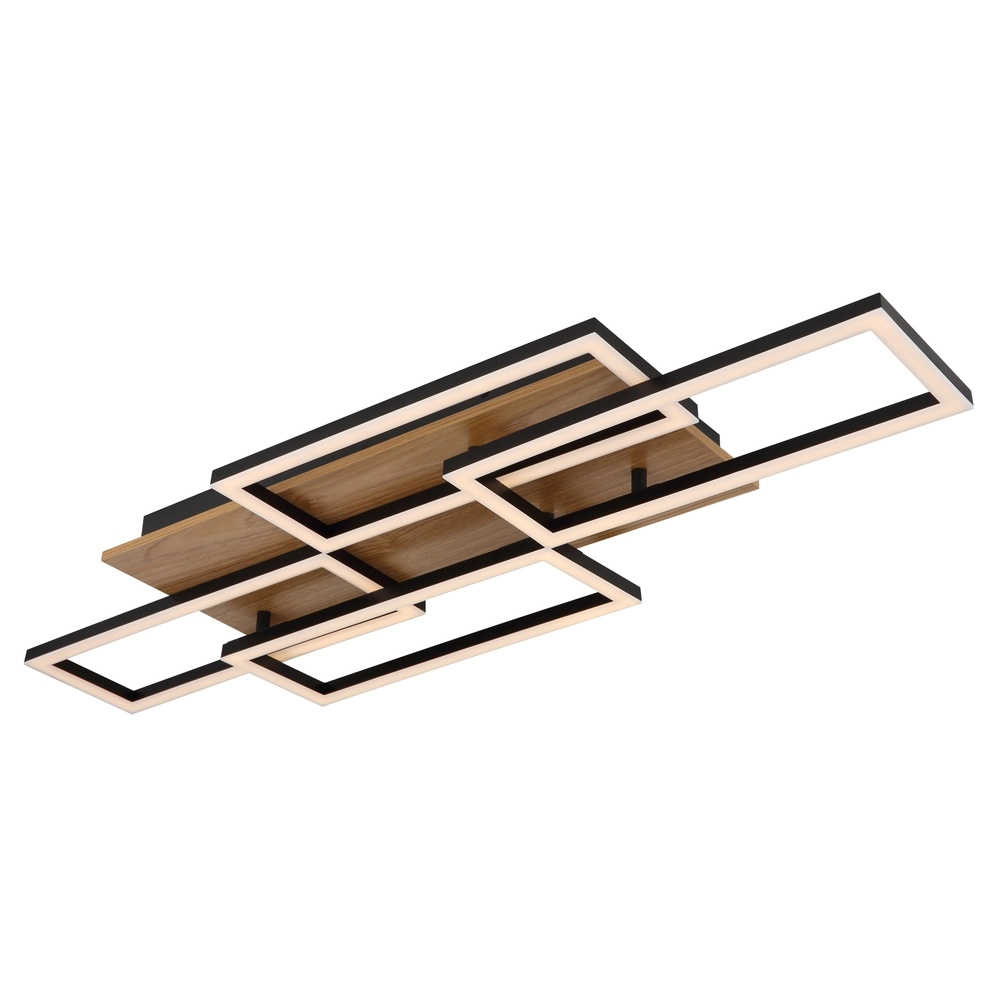 Design-Deckenlampe Jeffry Schwarz mit Holz Globo 9007371533824