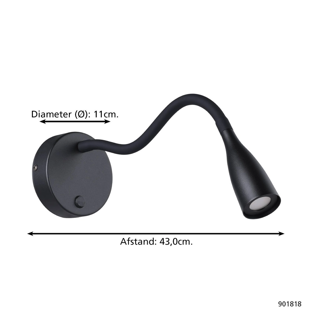 Nachttischlampe Olivandino Flexibel schwarz Eglo 9008606347766
