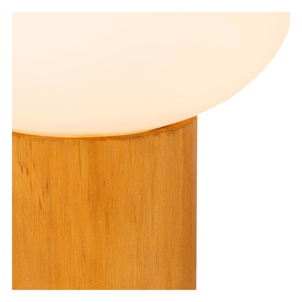 Skandinavische Tischlampe Birtle Helles Holz mit Weiß Lucide 5411212051714