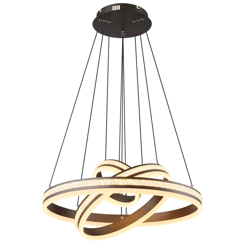 Design-Pendellampe Grouni 3 Ringe mit Titan gebürstet Globo 9007371455003