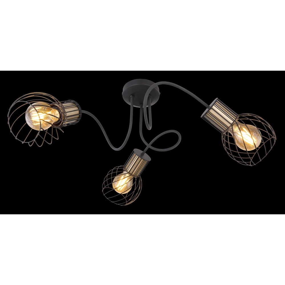 Deckenlampe Argusto 3-Licht Schwarz Globo 9007371393718