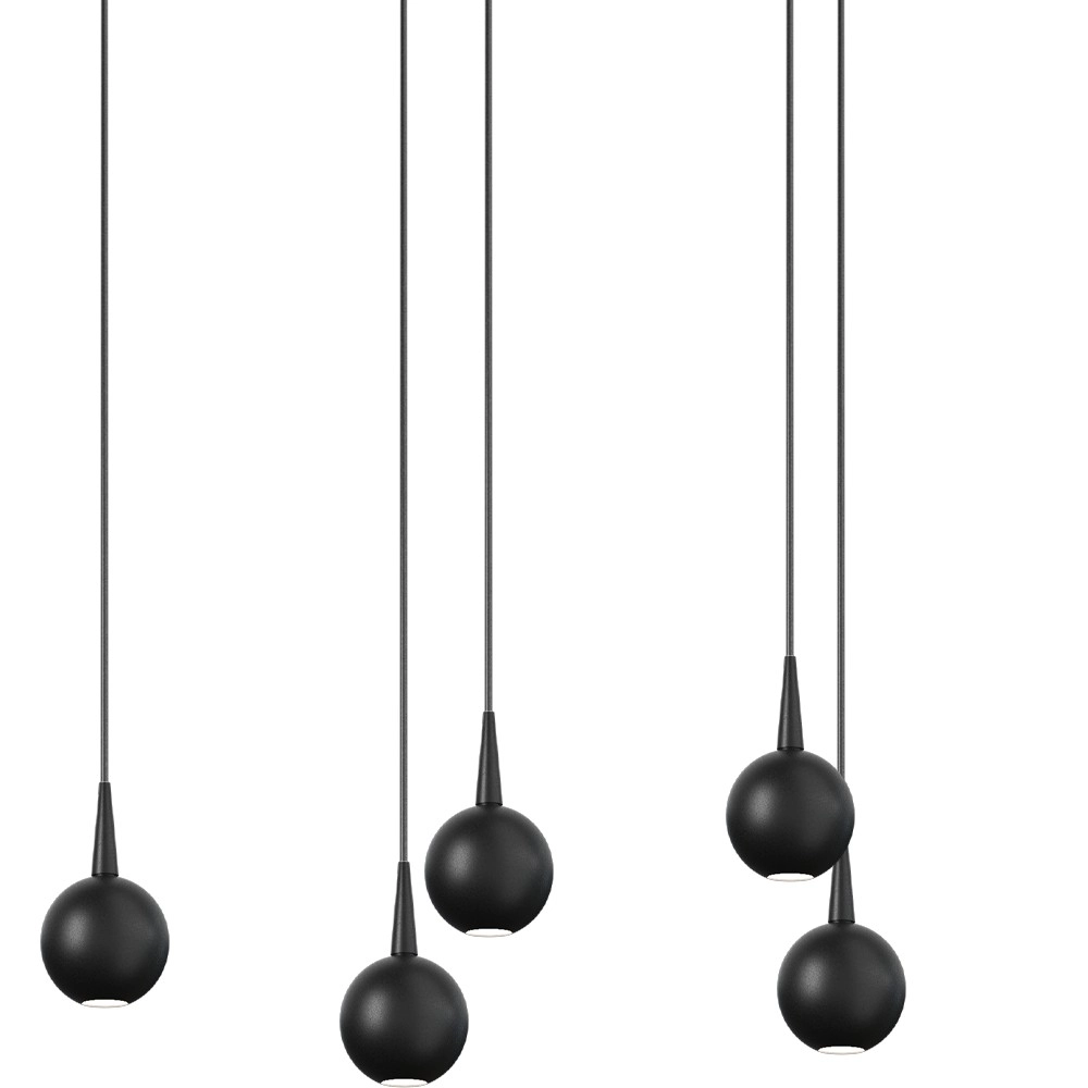 8-Licht Pendellampe Talana 130 x 25 cm schwarz Ø 6 cm Tiefgewicht Masterlight 8718121389172