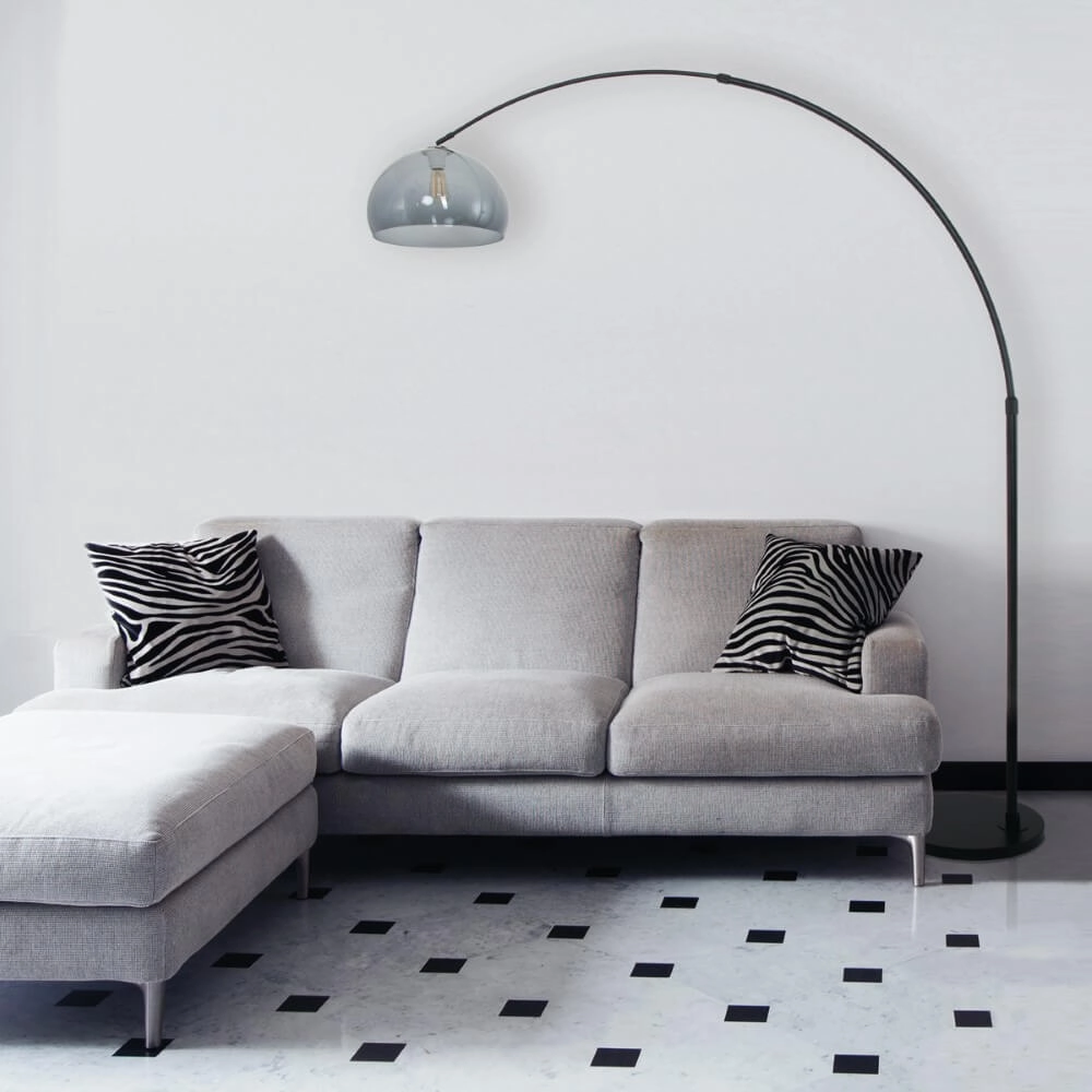 Bogenlampe Stresa schwarz mit Rauchglas Steinhauer 8712746116489