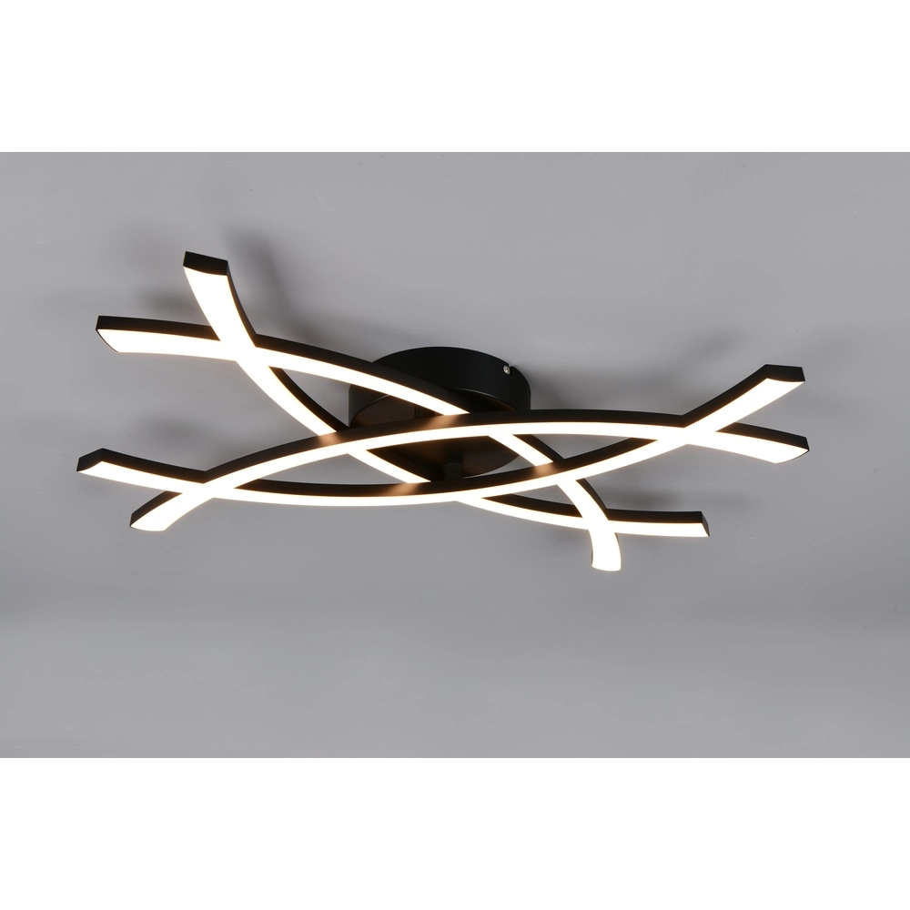 Moderne Deckenleuchte Pollock 40cm schwarz Trio 4017807659023