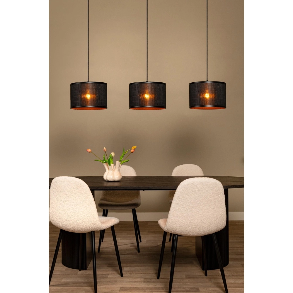 Pendellampe Tagalog 3-Licht Schwarz Lucide 5411212212153