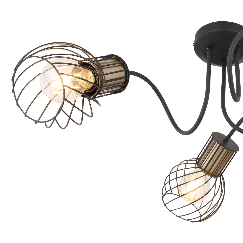 Deckenlampe Argusto 3-Licht Schwarz Globo 9007371393718