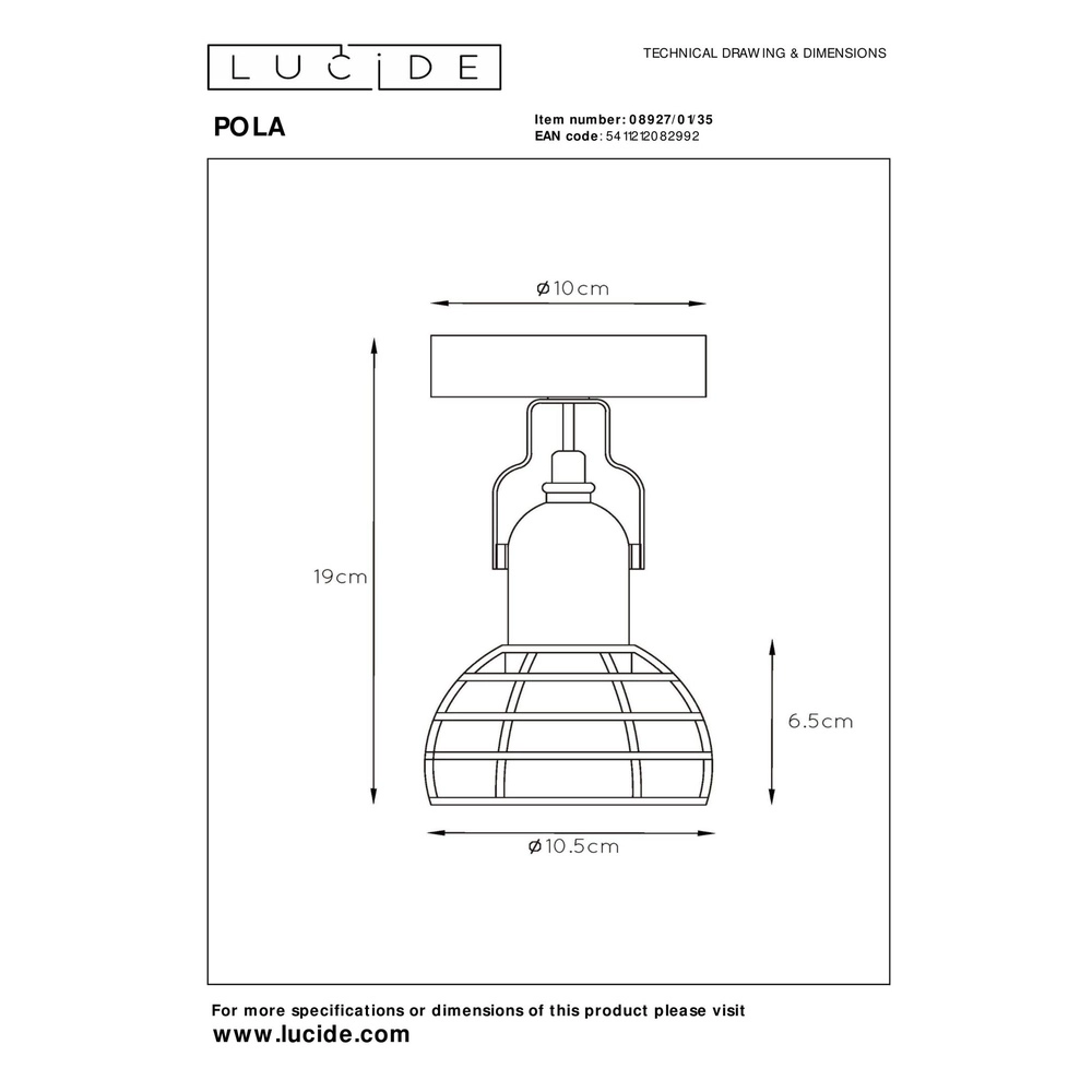 Deckenlampe Pola Blau Lucide 5411212082992