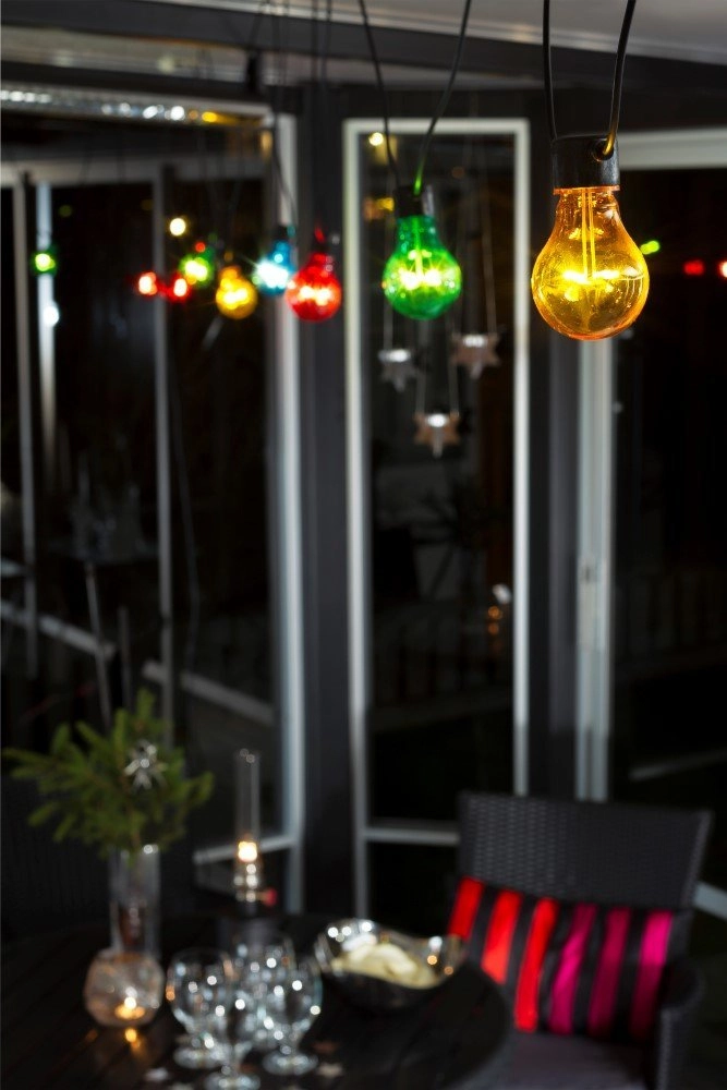 LED-Beleuchtung Partylight Lichtkabel mit 10 farbigen Lichtquellen KonstSmide 7318302396503