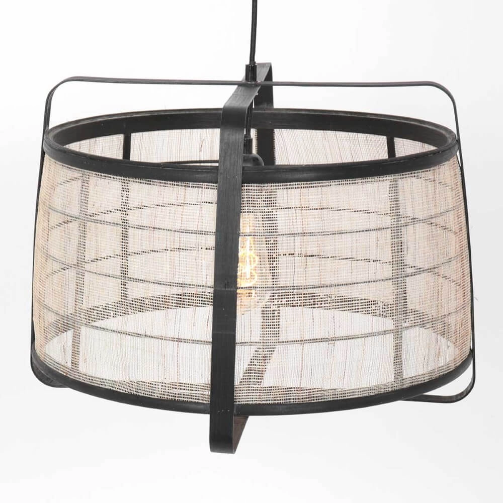 Schwarze Hängelampe aus Holz Capors Ø 48cm Steinhauer 8712746166637