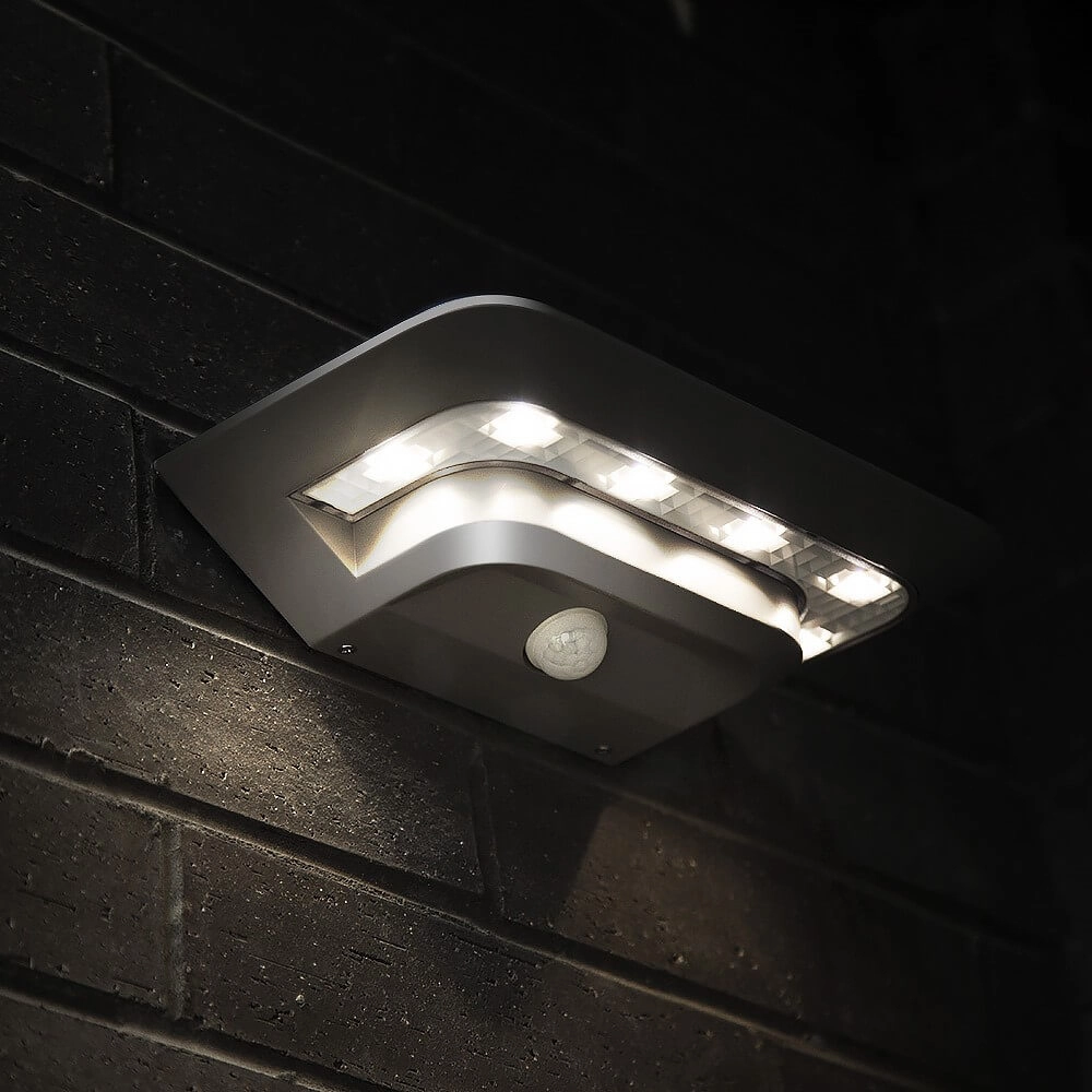 Solar wall lamp Ghost Solar silver gray Lutec 4250294308191