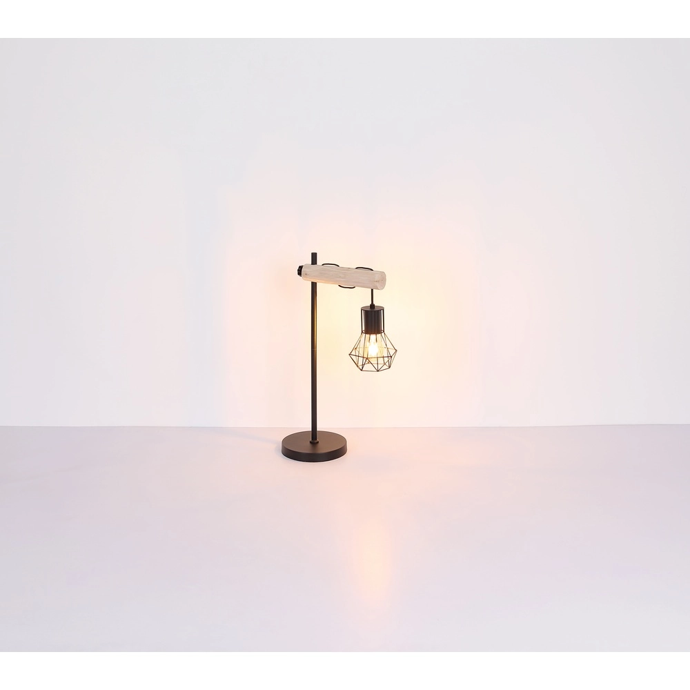 Stehlampe Priska Schwarz mit Holz Globo 9007371443840