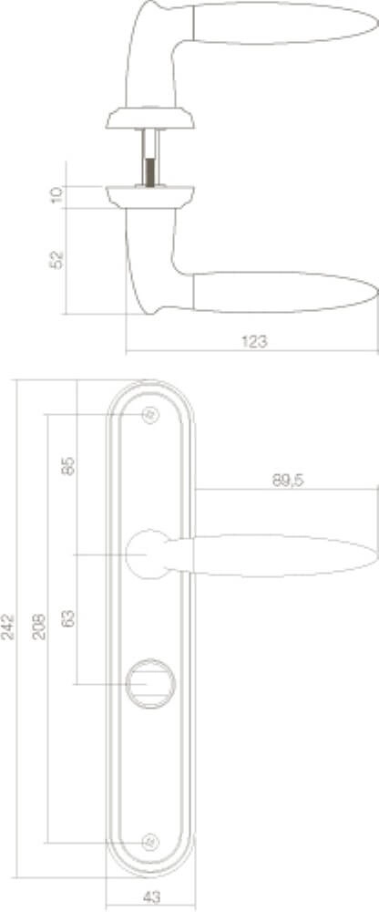 Klassischer Türgriff Elen WC-Verschluss chrom 63/8 Intersteel 8714186167700